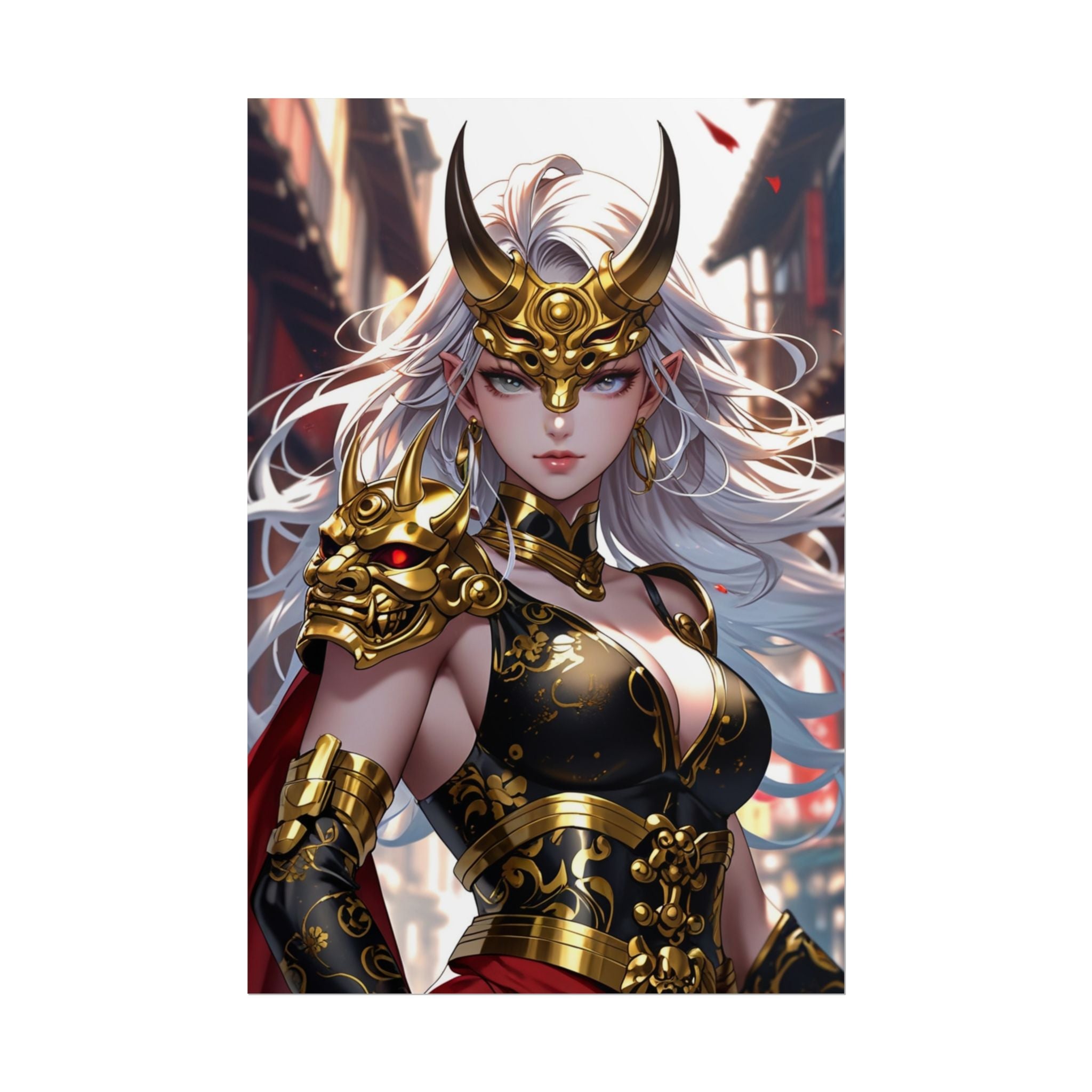 Oni Demon Queen Anime Poster – Dark Fantasy Pin Up Wall Art