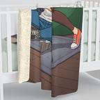 Cozy Gamer Couple Sherpa Fleece Blanket — Anime Gaming Room Design