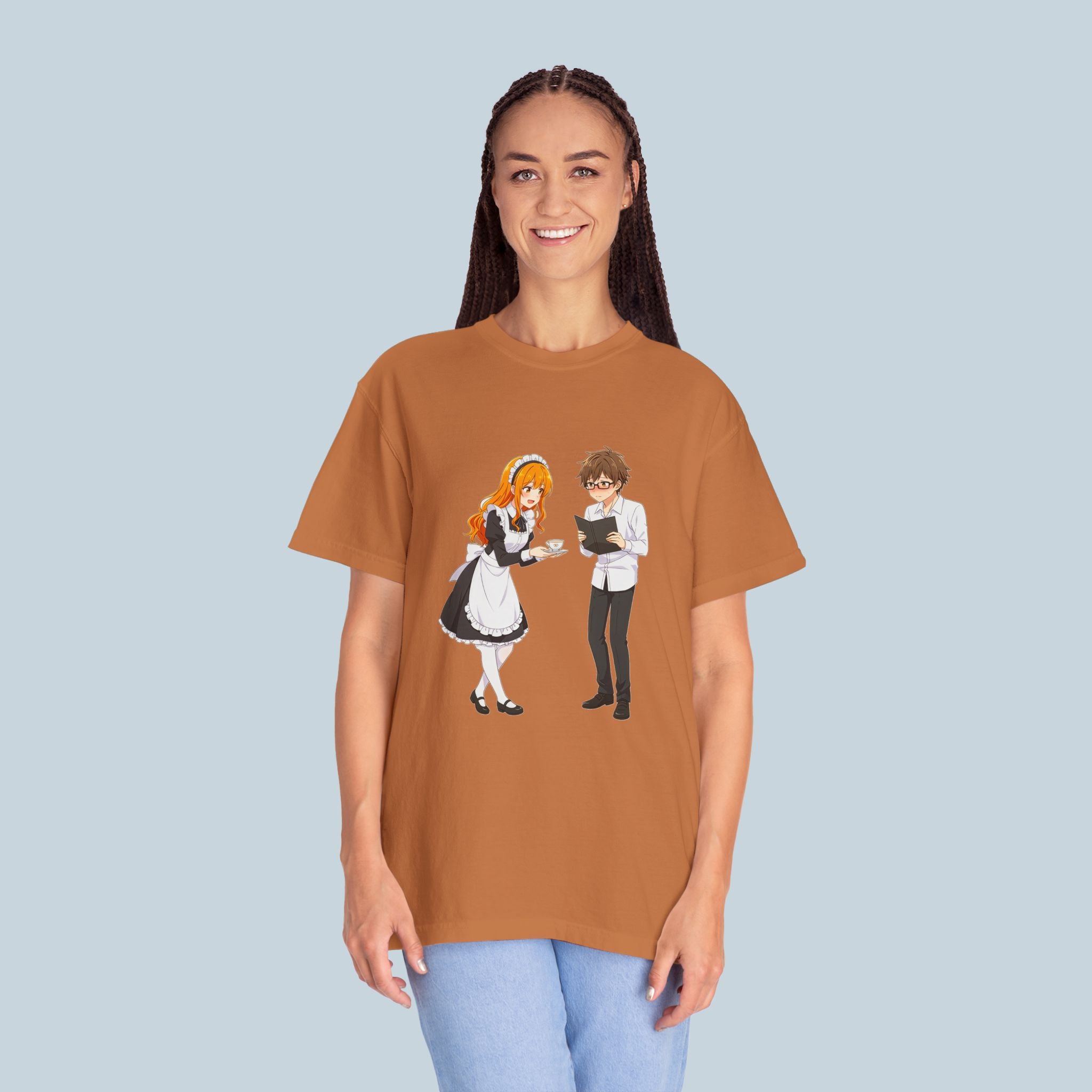 Anime Maid Cafe T-Shirt Cute Waitress and Barista Tee for Otaku Fans