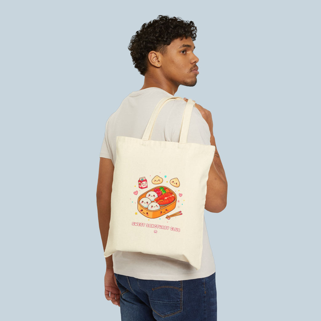 Kawaii Ramen & Dumpling Canvas Tote Bag — Cute Japanese Food Market Grocery Tote
