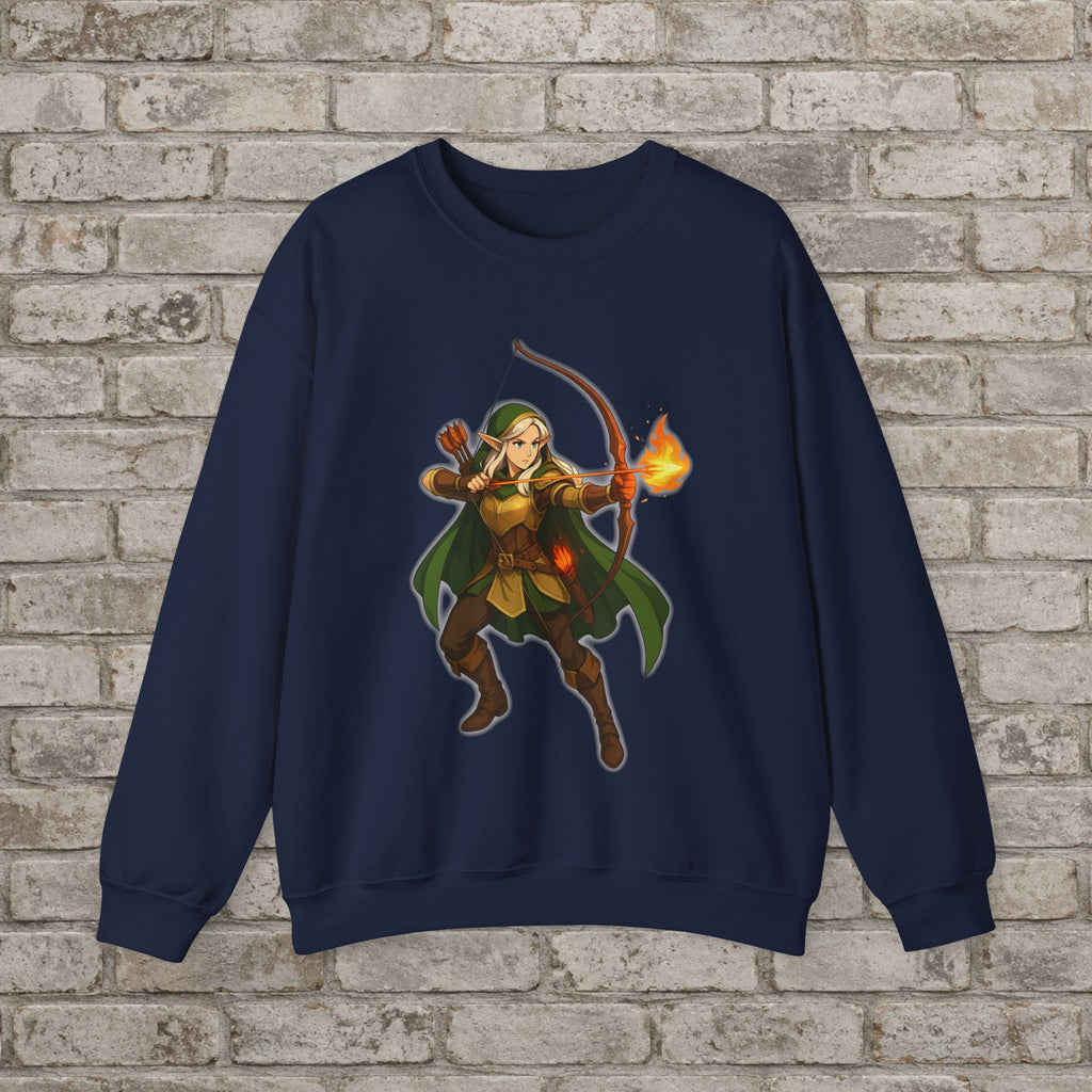 Elf Flame Archer: Anime Fantasy Sweatshirt