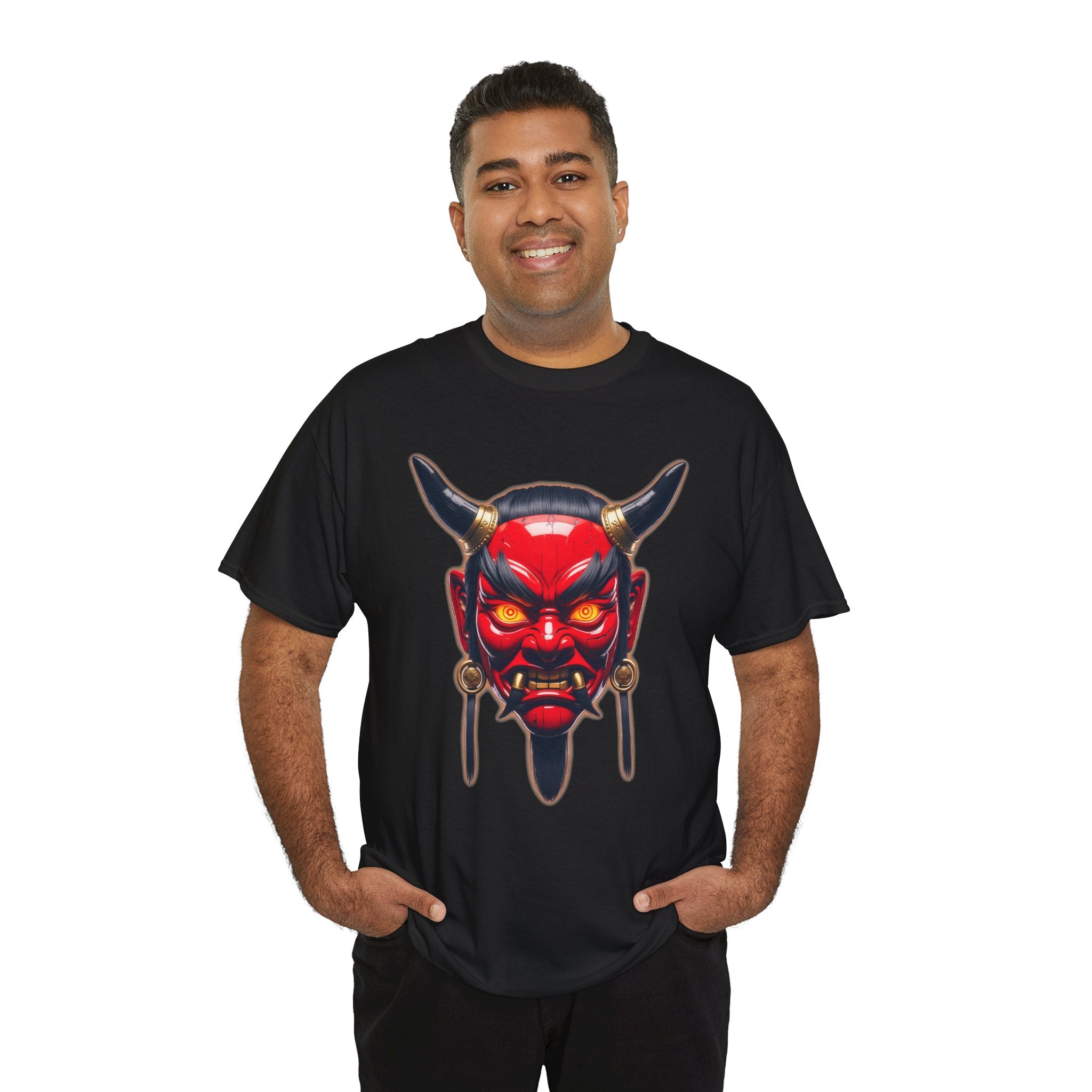 Oni Mask Anime T Shirt Japanese Demon Streetwear Graphic Tee Dark Aesthetic Samurai Horror Shirt Gift for Anime FansGift for Anime Fans