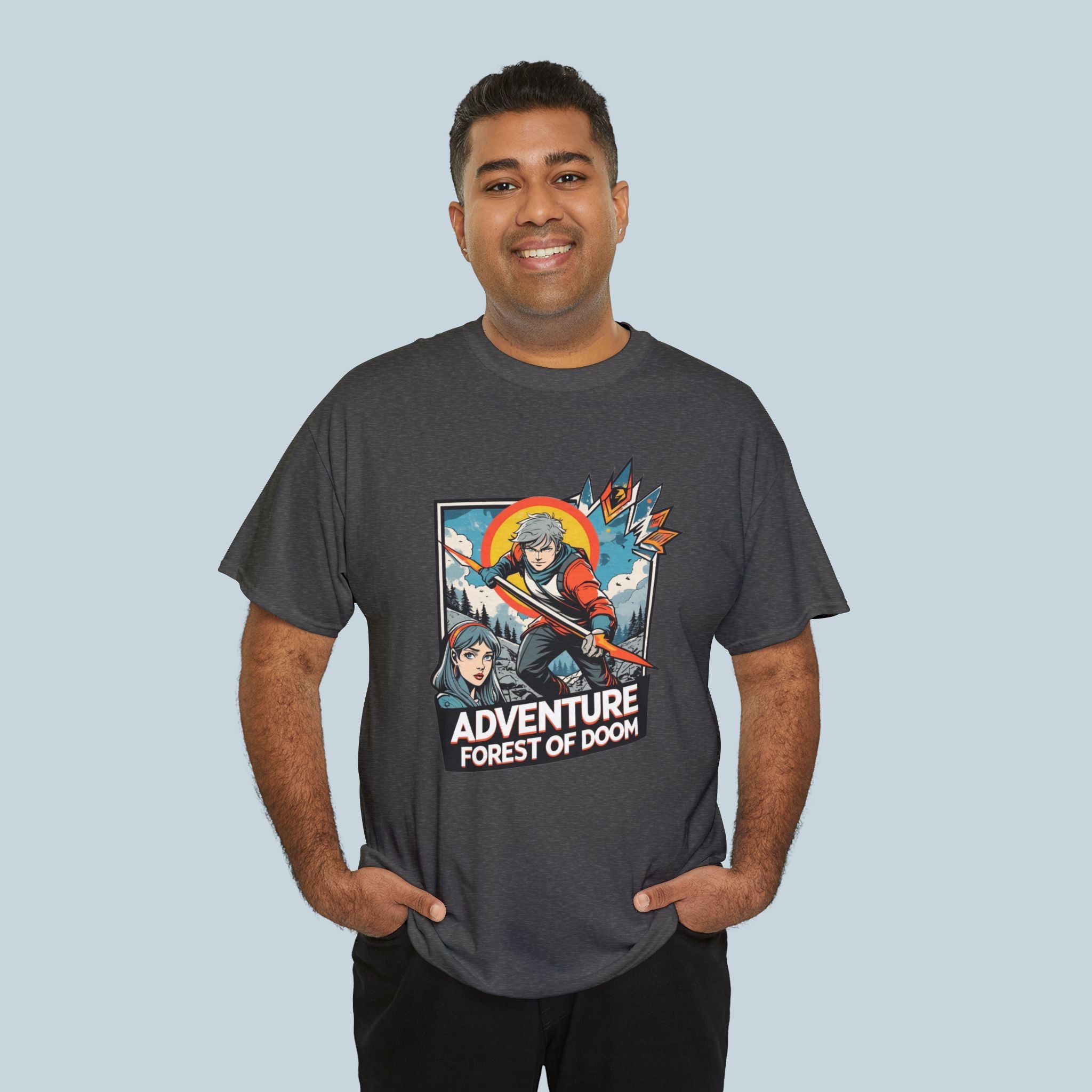 Adventure Anime T Shirt Forest of Doom Retro Hero Fantasy Streetwear Tee