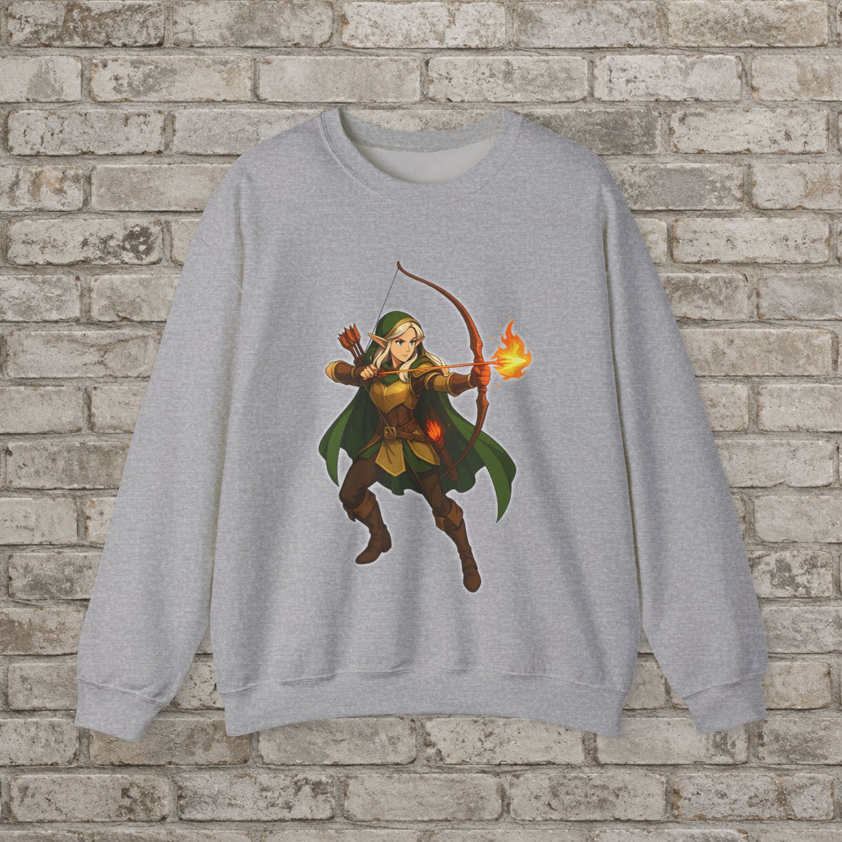 Elf Flame Archer: Anime Fantasy Sweatshirt