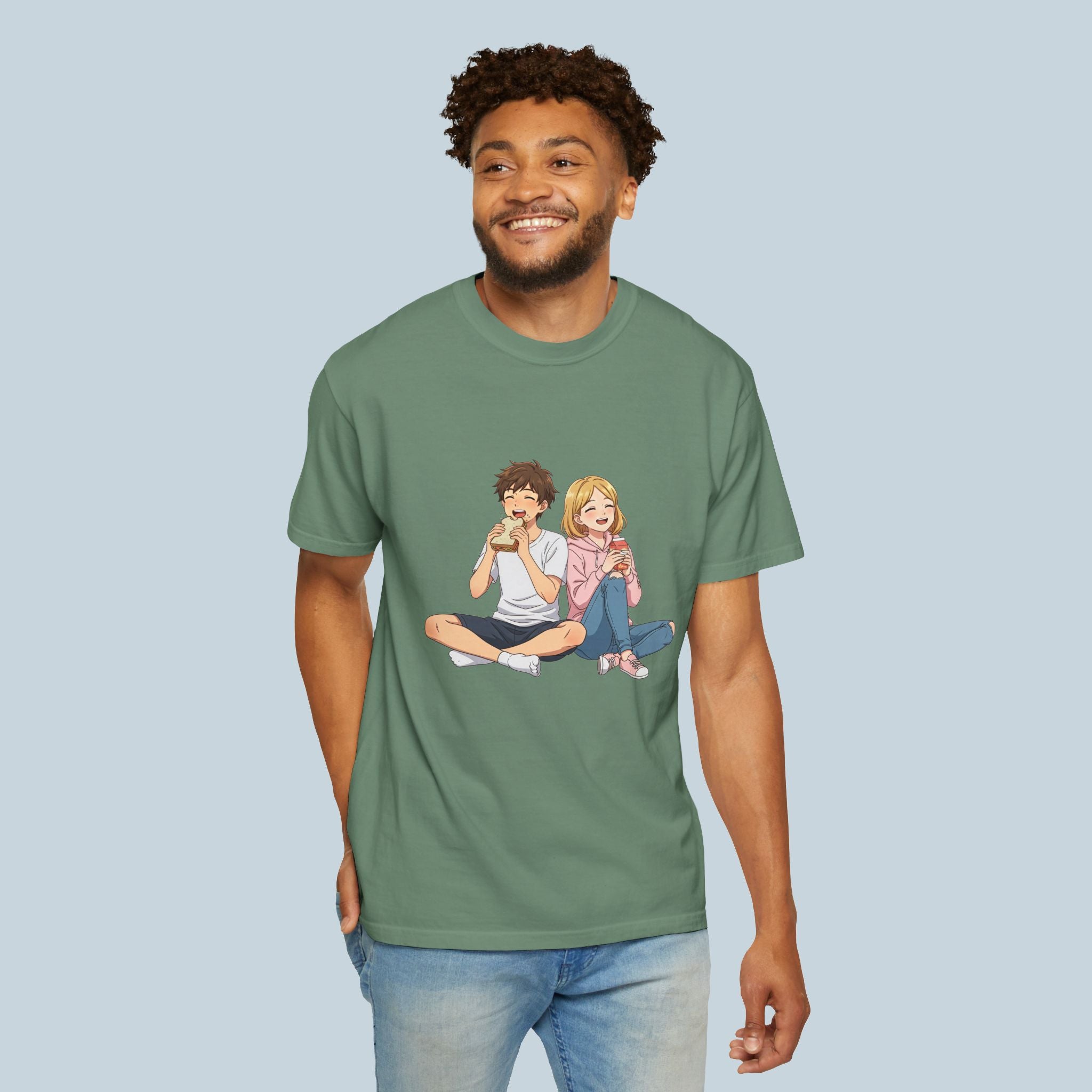 Anime Couple Eating Ramen T-Shirt — Cute Kawaii Date Night Tee