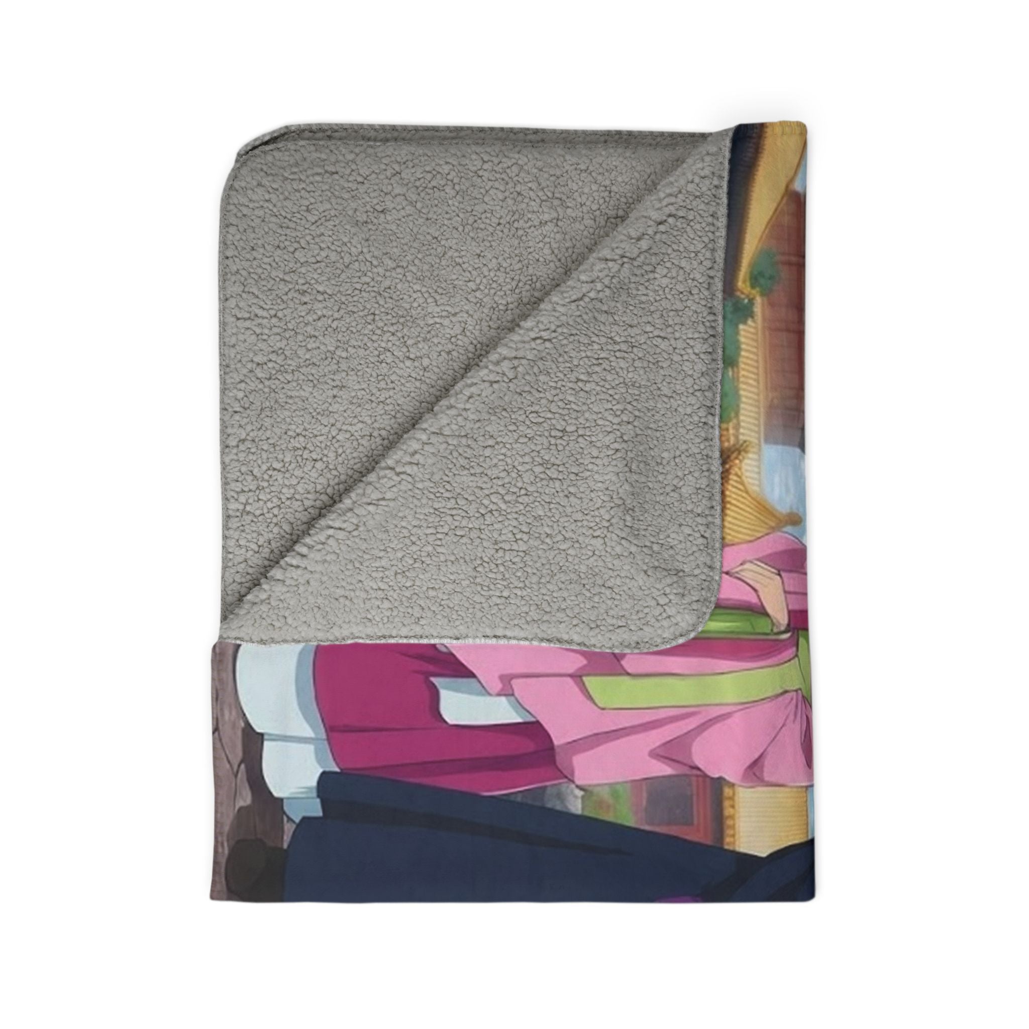 Ancient Court Anime Sherpa Blanket – Elegant Historical Fantasy Fleece Throw