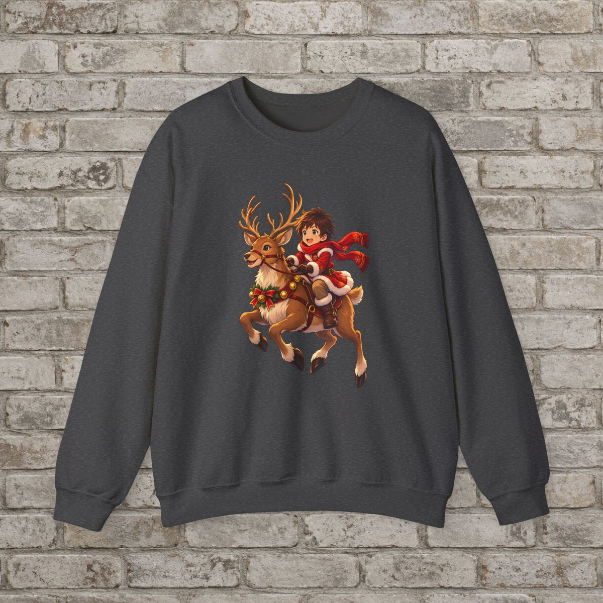 Christmas Reindeer Ride Anime Sweatshirt