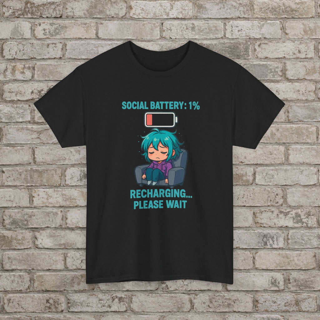 Anime Social Battery Introvert T-Shirt