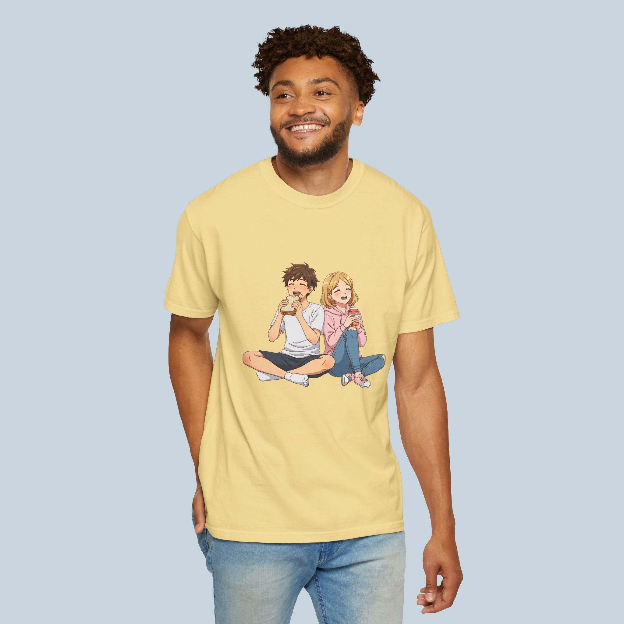 Anime Couple Eating Ramen T-Shirt — Cute Kawaii Date Night Tee
