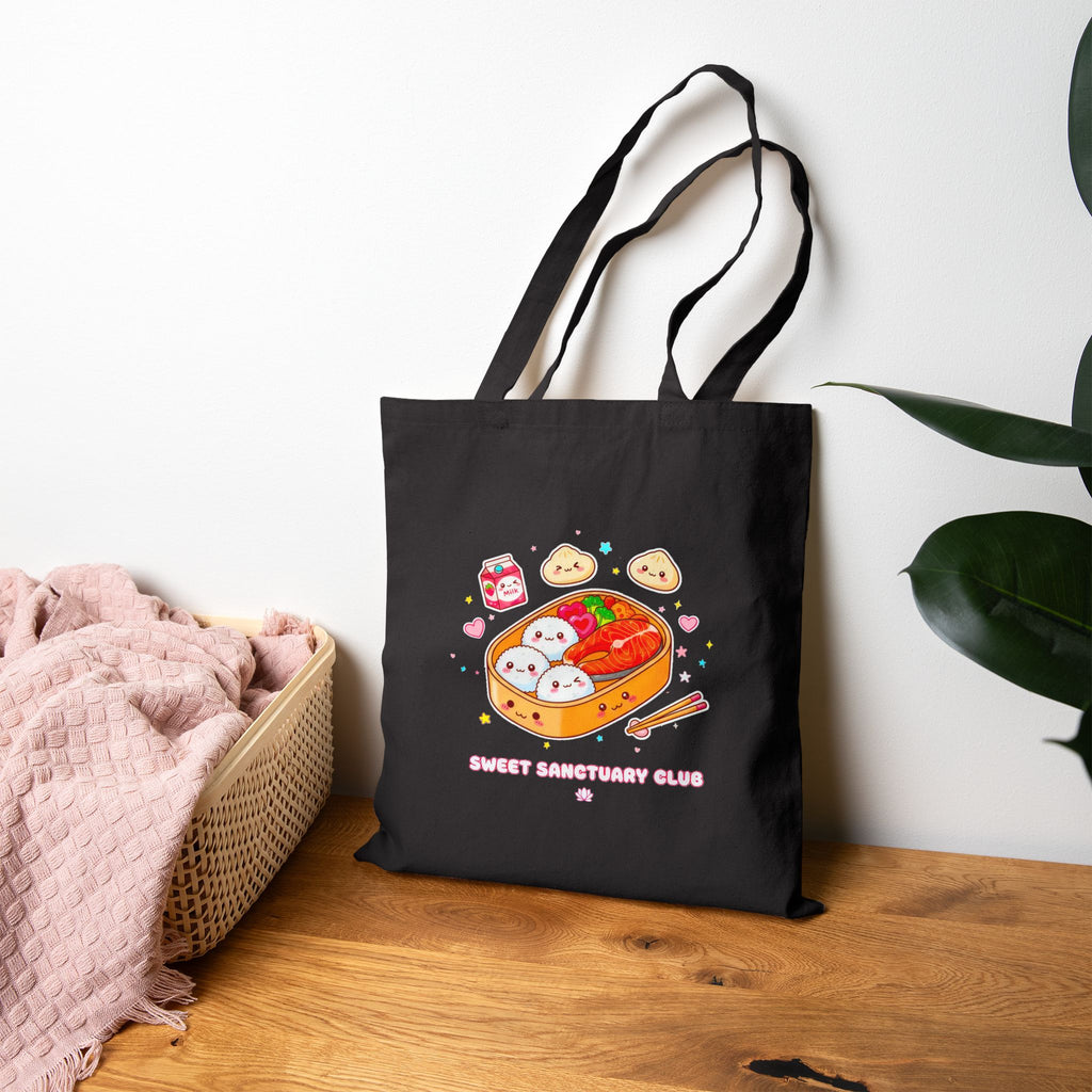 Kawaii Ramen & Dumpling Canvas Tote Bag — Cute Japanese Food Market Grocery Tote