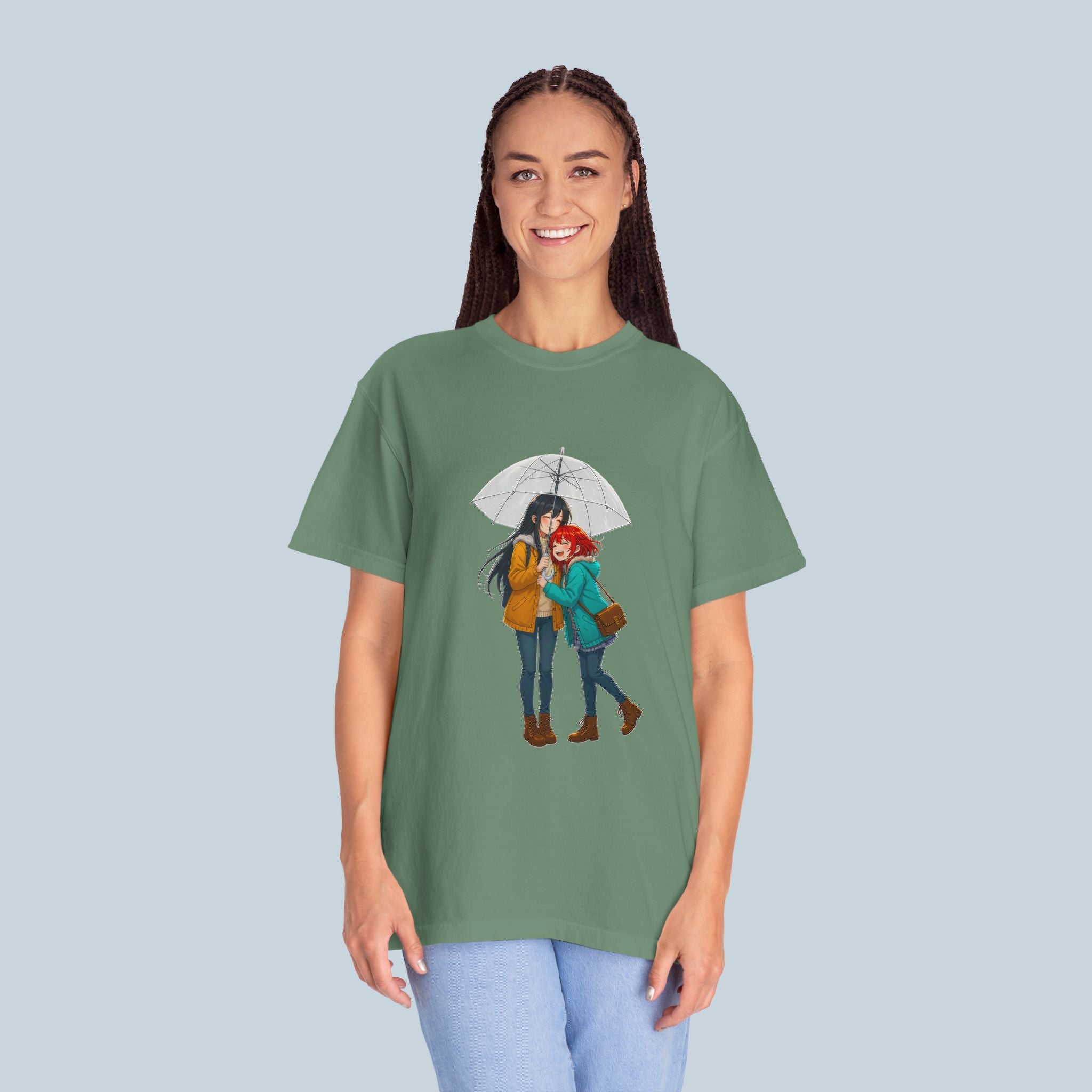 Anime Rainy Day T-Shirt Comfort Colors Soft Tee Cute Couple Gift for Anime Fans