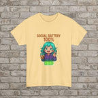 Social Battery 100% Anime T-Shirt