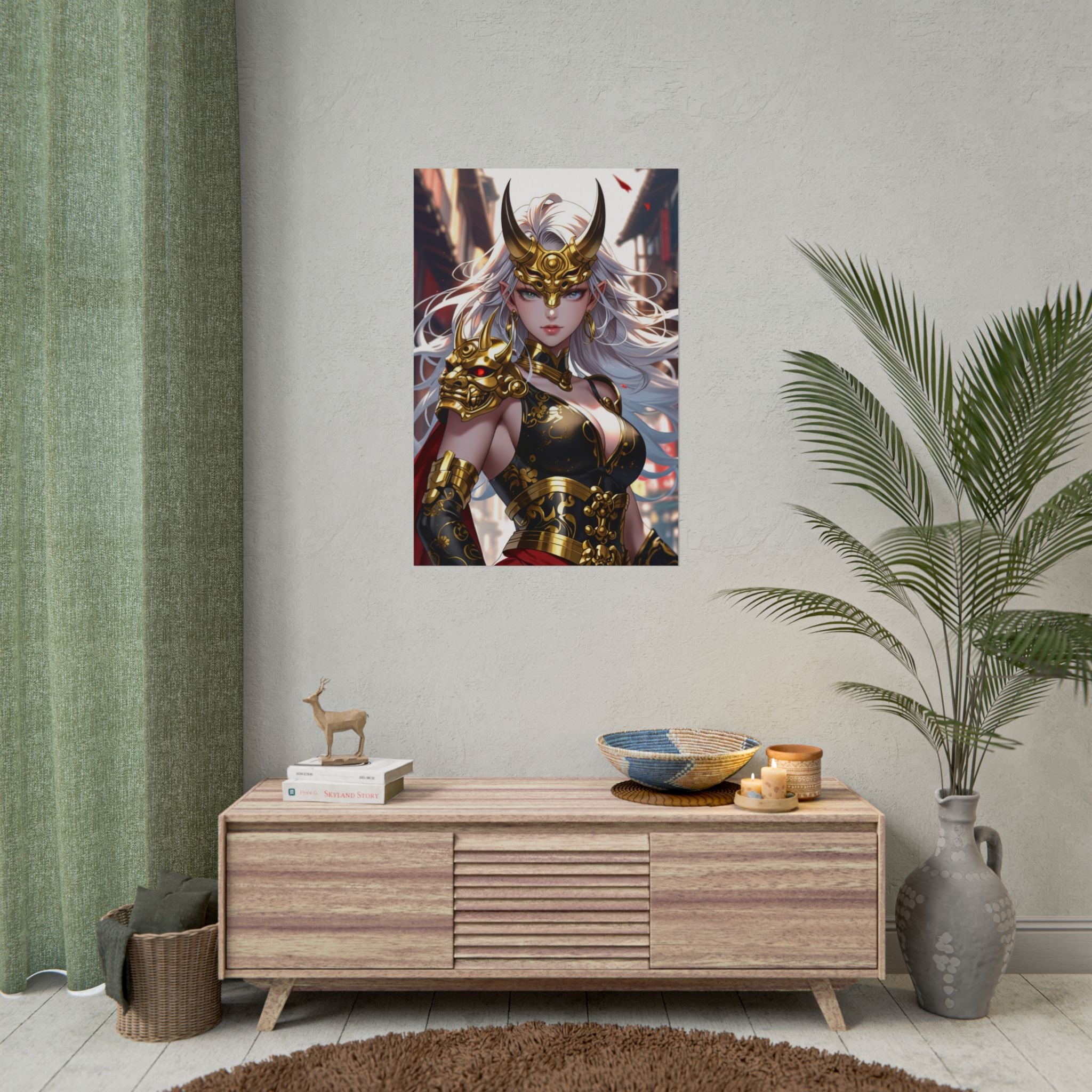 Oni Demon Queen Anime Poster – Dark Fantasy Pin Up Wall Art