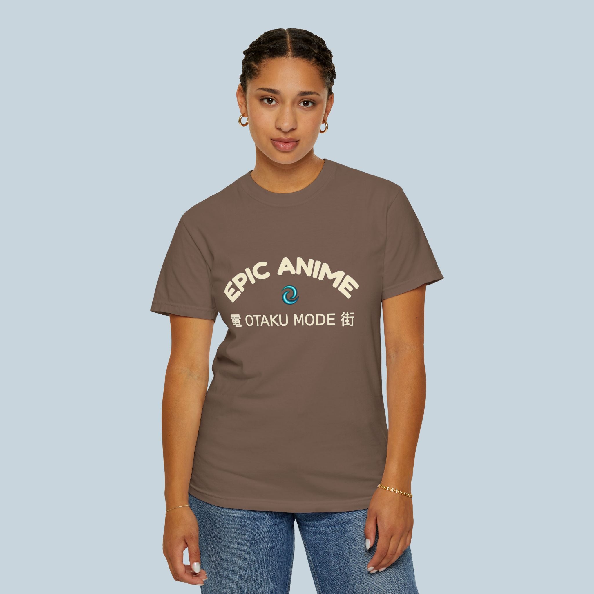 Epic Anime Otaku Mode T-Shirt Japanese Streetwear Cream Print on Black Tee