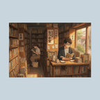 The Used Bookstore Anime Slice of Life Bookshop Poster