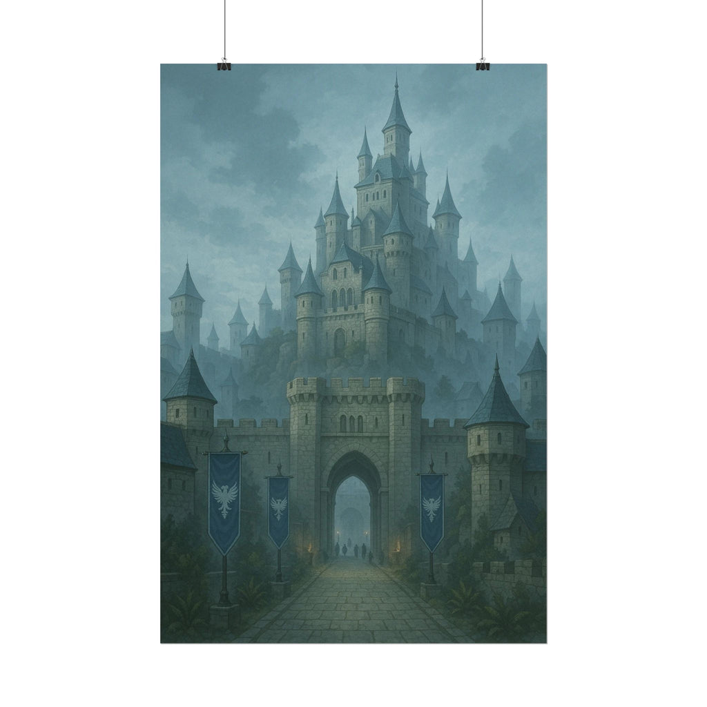Castle Draven Poster Dark Fantasy Castle Wall Art Medieval Kingdom Gothic Aesthetic Moody Anime Inspired Decor Gift
