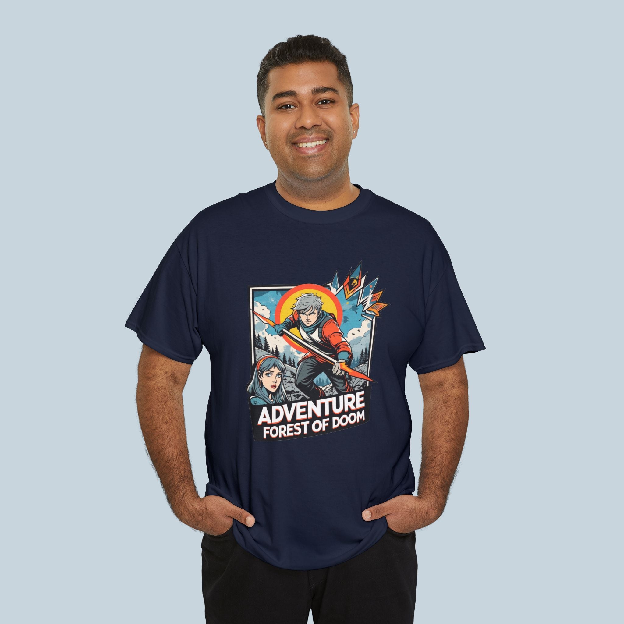 Adventure Anime T Shirt Forest of Doom Retro Hero Fantasy Streetwear Tee