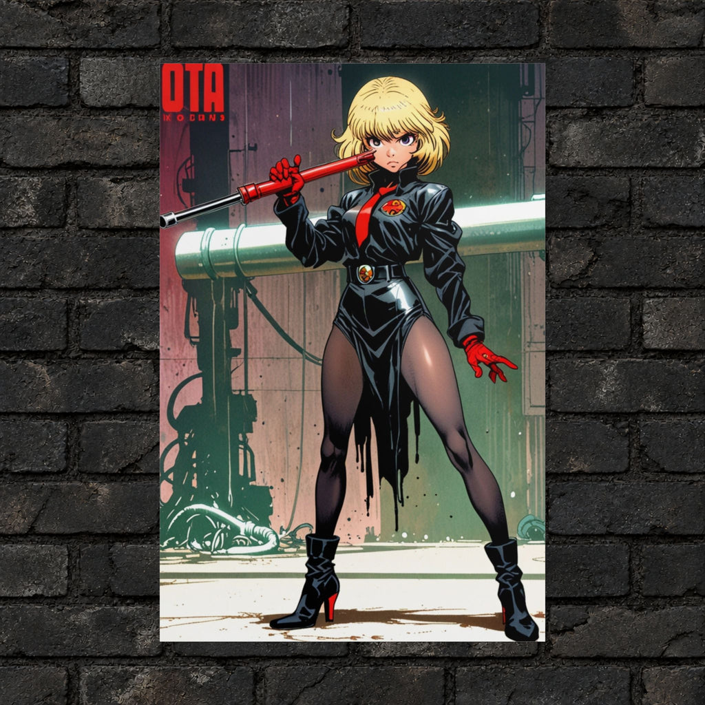 Retro Anime Femme Fatale Poster