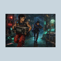 Chrome Water: "Borrowed Rain" Cyberpunk Anime Heist Thriller Poster