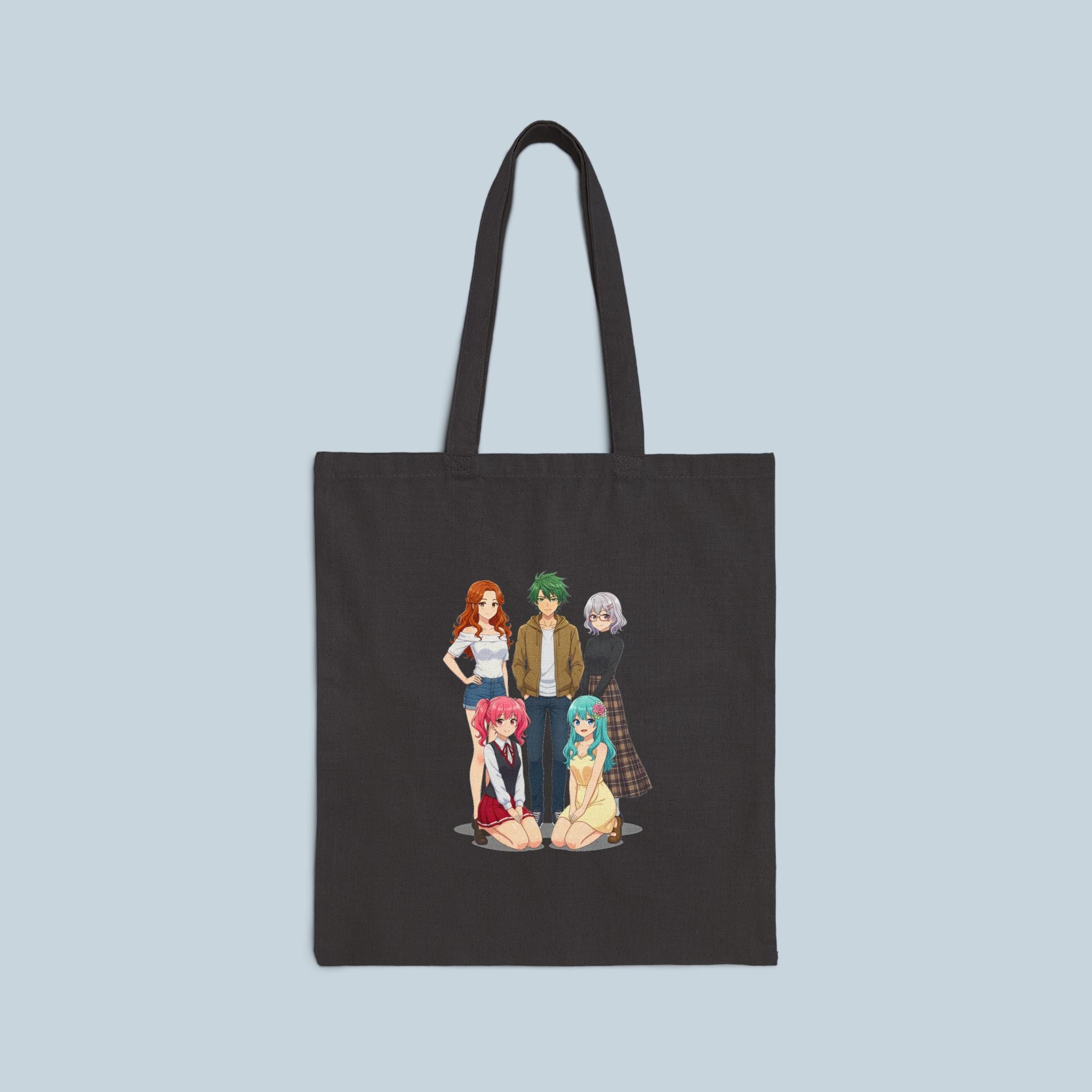 Anime Girl Group Tote Bag – Otaku Merch for Fans & Collectors