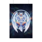 Lyria Solara Anime Poster Celestial Angel Wall Art Fantasy Goddess Print for Bedroom or Studio