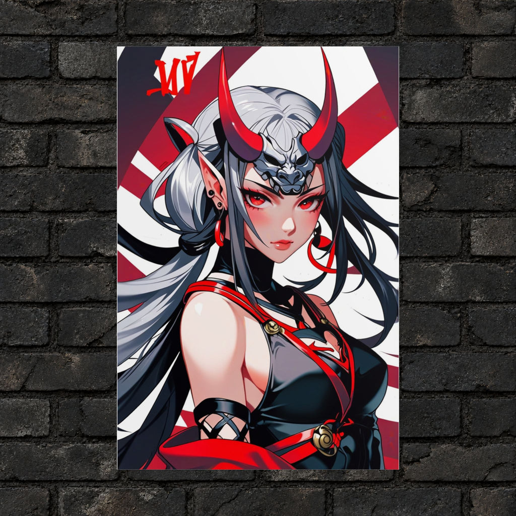 Oni Mask Anime Demon Poster