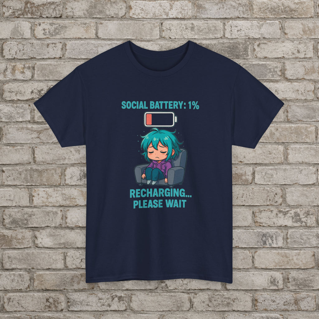 Anime Social Battery Introvert T-Shirt