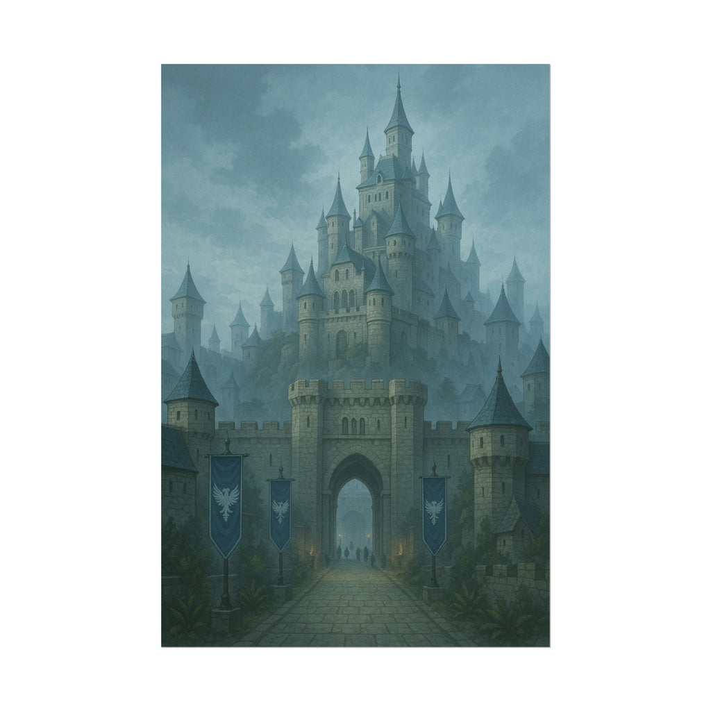 Castle Draven Poster Dark Fantasy Castle Wall Art Medieval Kingdom Gothic Aesthetic Moody Anime Inspired Decor Gift