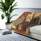 Anime Sherpa Blanket Cozy Winter Gift Cute Pastel Anime Girl and Boy Soft Fleece Throw for Fans