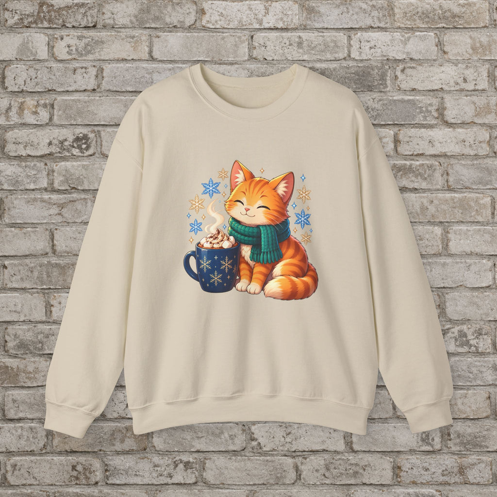Cozy Winter Cat Anime Sweatshirt