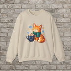 Cozy Winter Cat Anime Sweatshirt