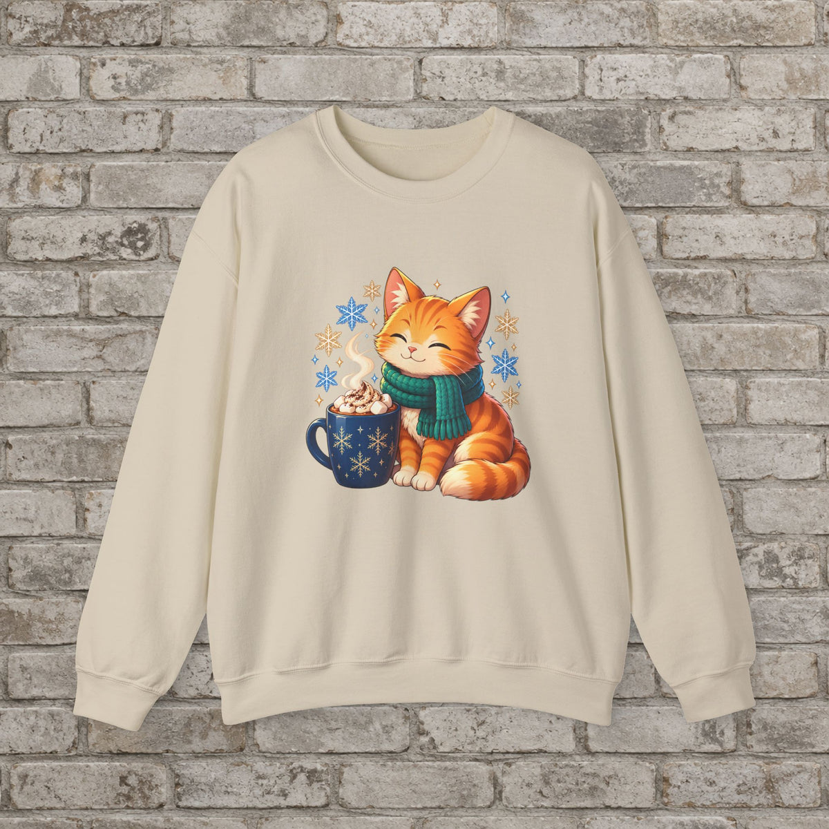 Cozy Winter Cat Anime Sweatshirt