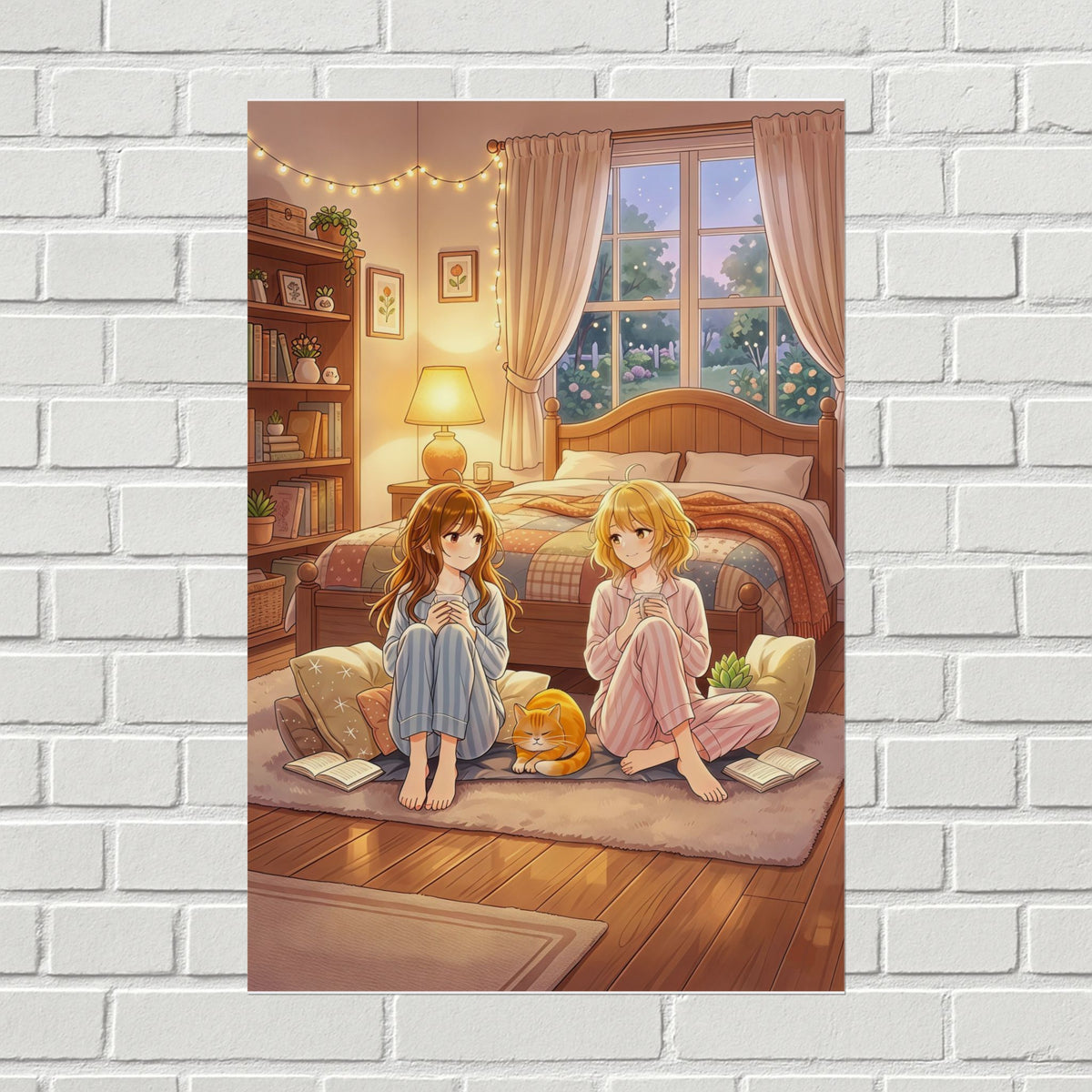 Cozy Anime Girls Sleepover Poster