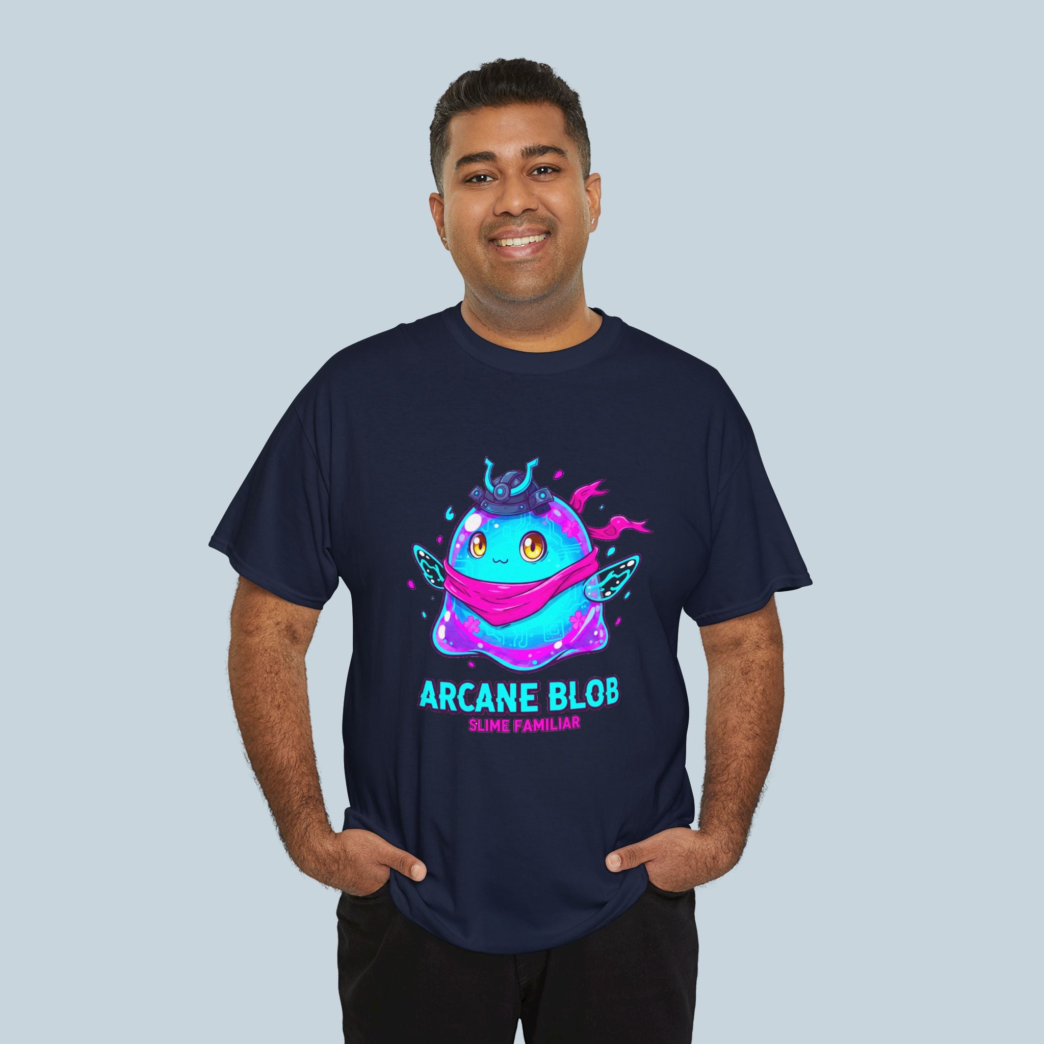 Arcane Blob Anime T Shirt Cute Slime Familiar Fantasy Gamer Tee