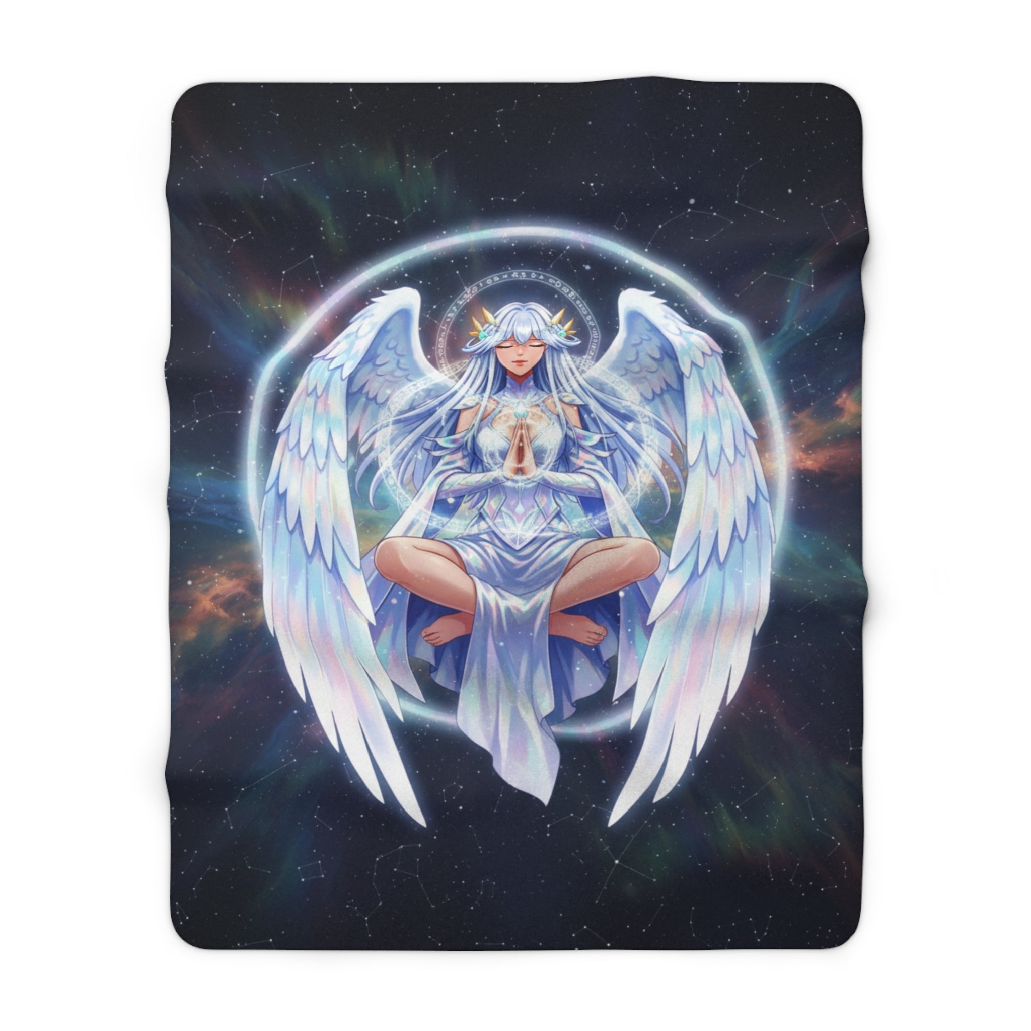 Lyria Solara Anime Sherpa Blanket Celestial Angel Soft Cozy Throw Fantasy Goddess Bedding Gift