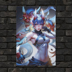 Blue Oni Warrior Anime Poster