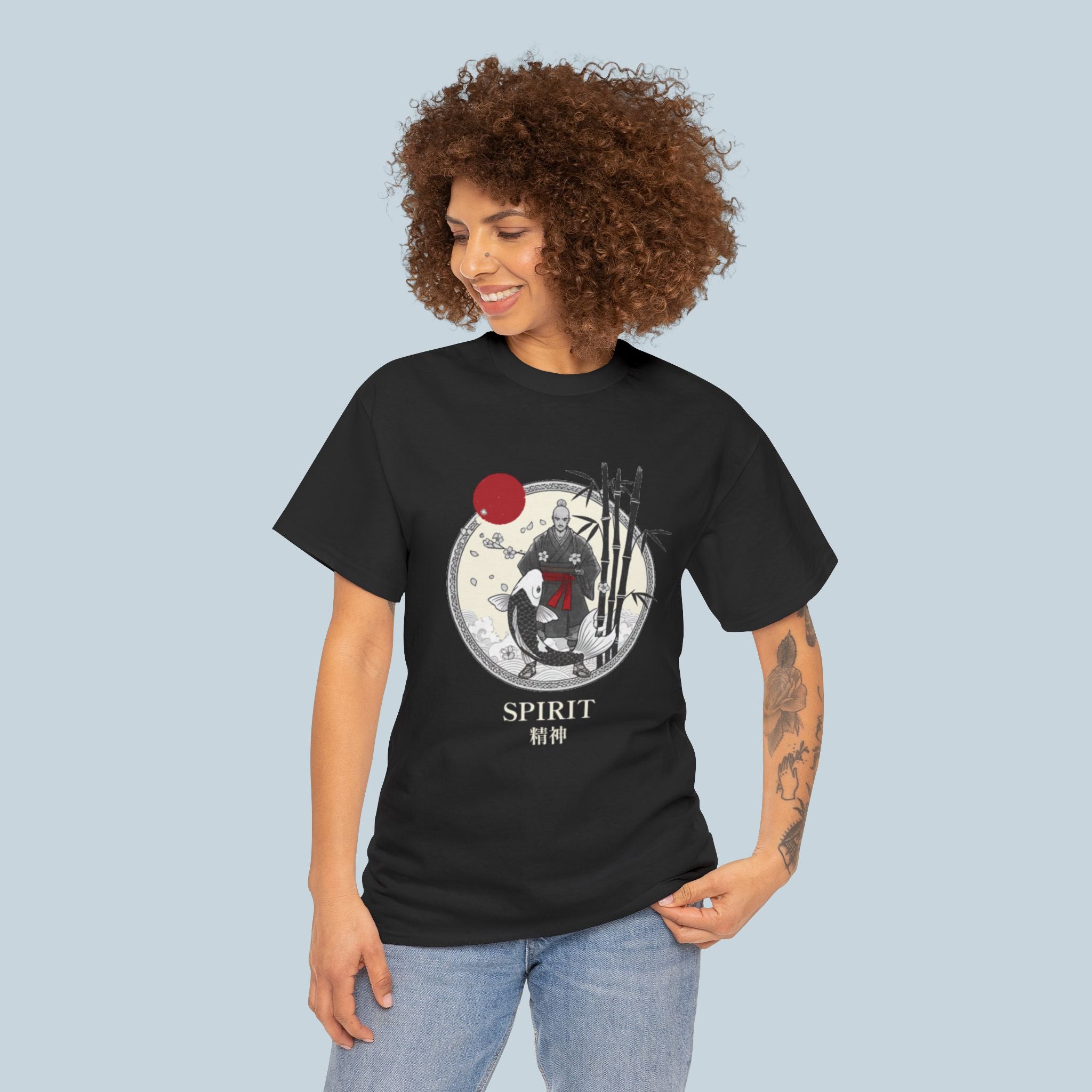 Spirit Anime T Shirt Japanese Zen Warrior Samurai Aesthetic Minimalist Anime Tee