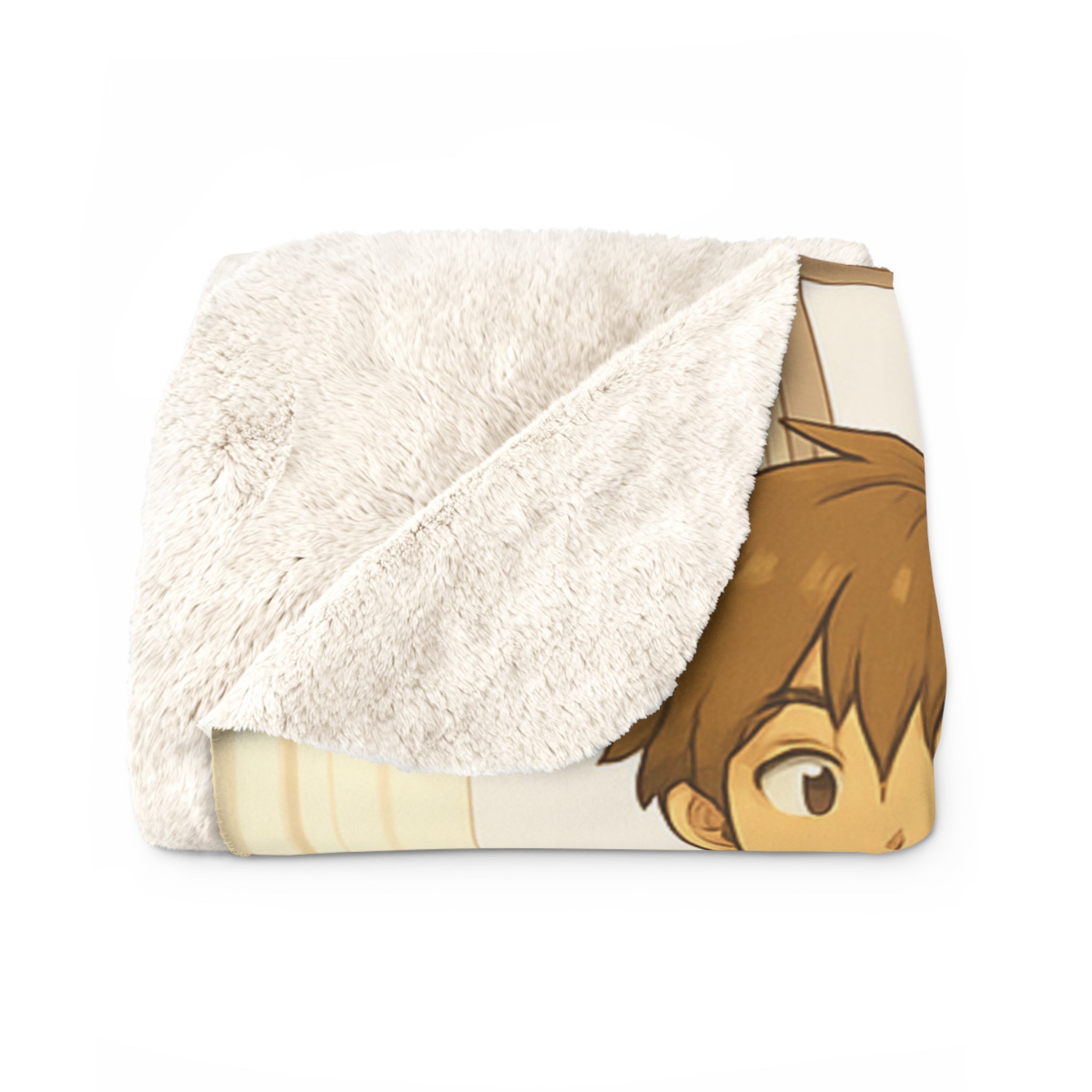 Anime Friends Cozy Sherpa Blanket Cute Living Room Scene Gift