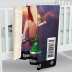 Hyperforce 3000 Sherpa Blanket – Crunch the Cosmos Retro Anime Comic Fleece Throw for Gamers and Collectors