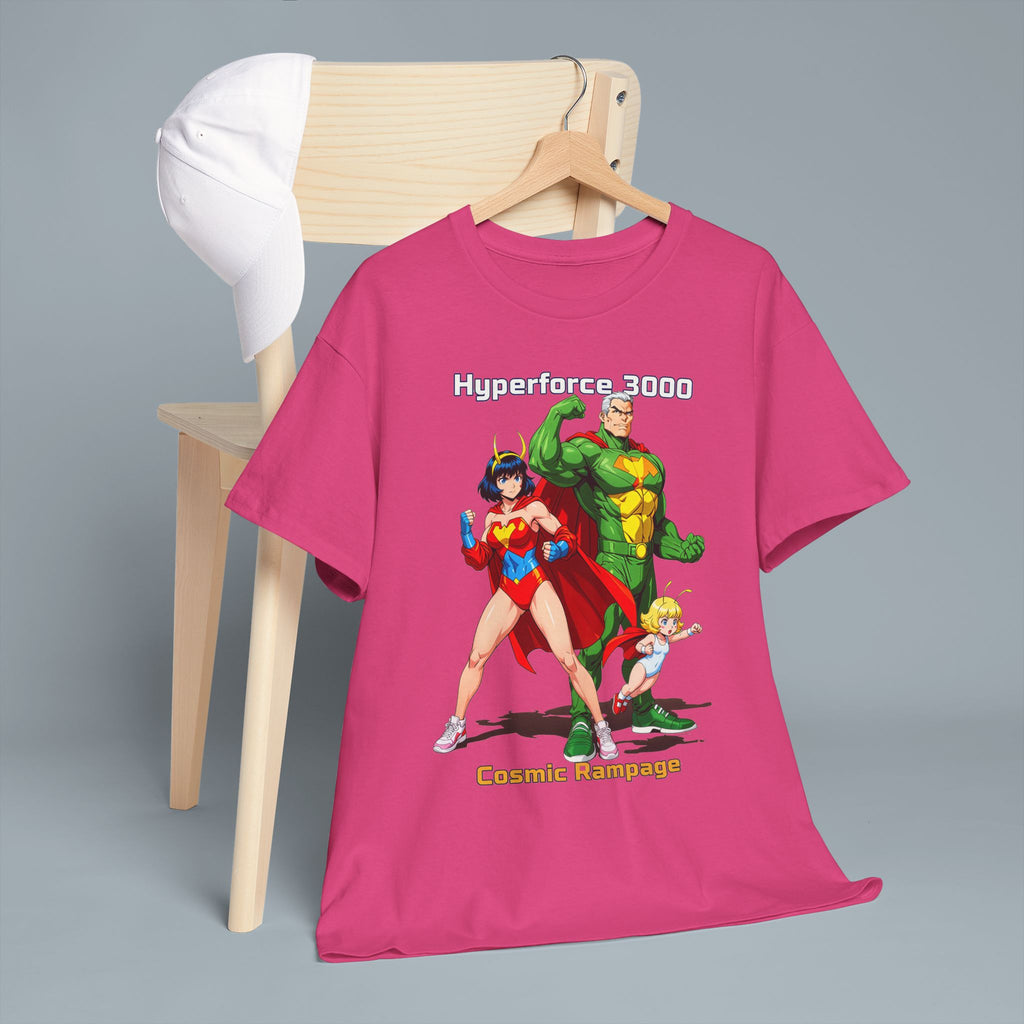 Hyperforce 3000 T-Shirt – Retro Anime Comic Style Superhero Tee – Cosmic Rampage Edition