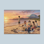 Beach Trip at Summers End Anime Slice of Life Beach Poster