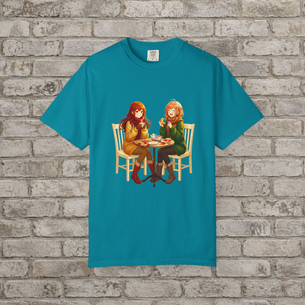 Autumn Café: Cozy Anime Friends T-Shirt