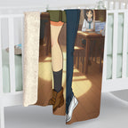 Anime Sherpa Fleece Blanket – Cozy Otaku Couple Scene, Soft Warm Throw for Anime Lovers
