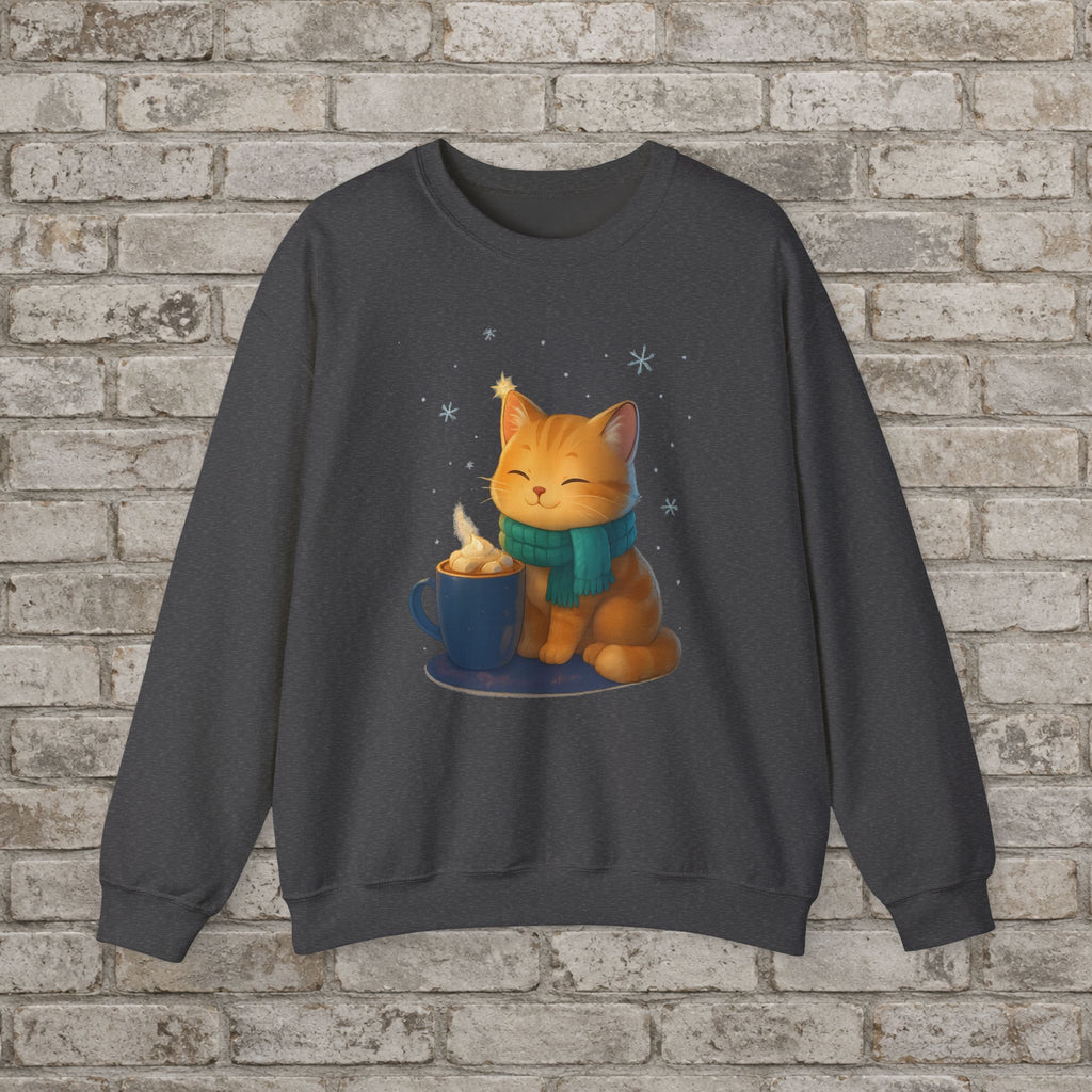 Cozy Winter Cat Anime Sweatshirt