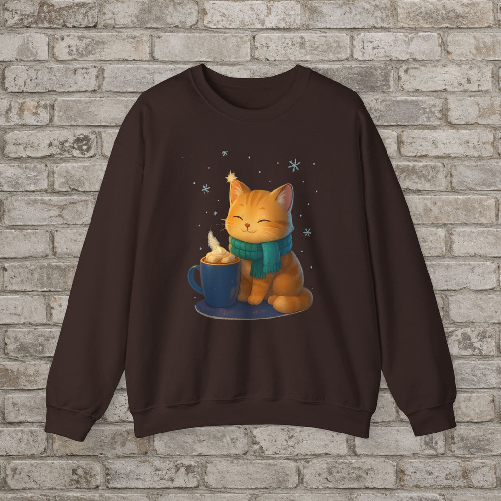 Cozy Winter Cat Anime Sweatshirt
