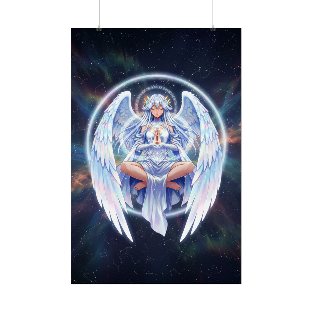 Lyria Solara Anime Poster Celestial Angel Wall Art Fantasy Goddess Print for Bedroom or Studio