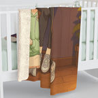 Anime Sherpa Blanket Cozy Winter Gift Cute Pastel Anime Girl and Boy Soft Fleece Throw for Fans