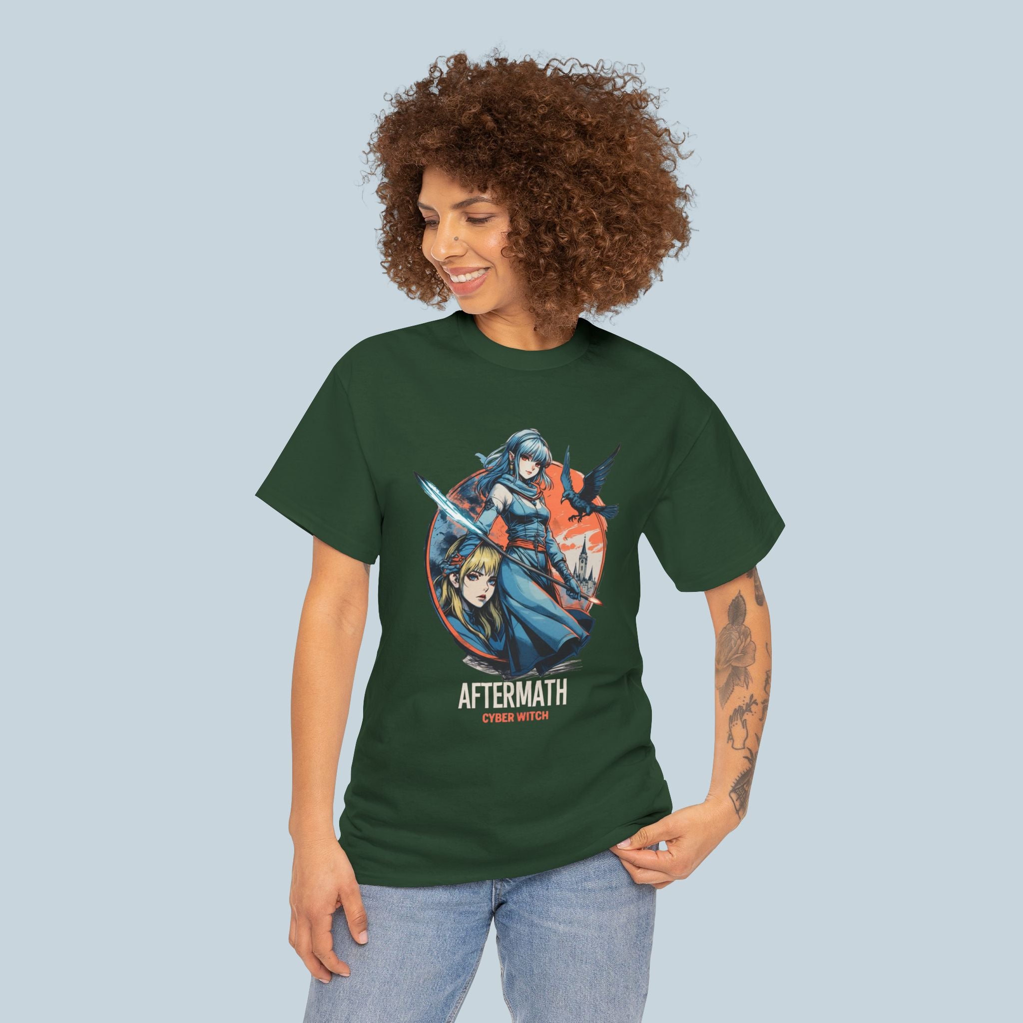 Aftermath Cyber Witch T Shirt Anime Fantasy Streetwear Dark Hero Graphic Tee