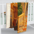 Autumn Café Sherpa Blanket Cozy Anime Fall Decor Warm Fleece Gift for Anime Lovers