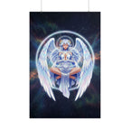 Lyria Solara Anime Poster Celestial Angel Wall Art Fantasy Goddess Print for Bedroom or Studio